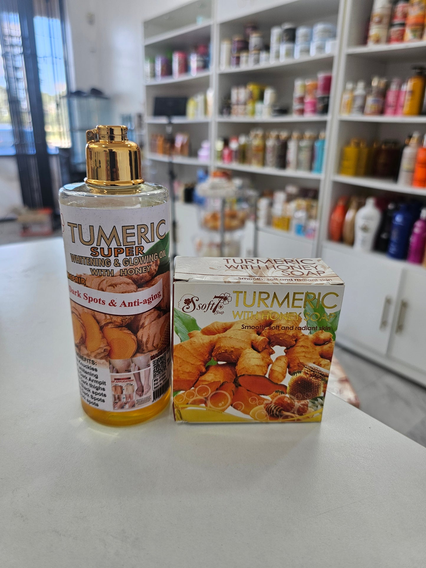 Soft 7 Tumeric Whitening Oil & Soft 7 Tumeric Soap