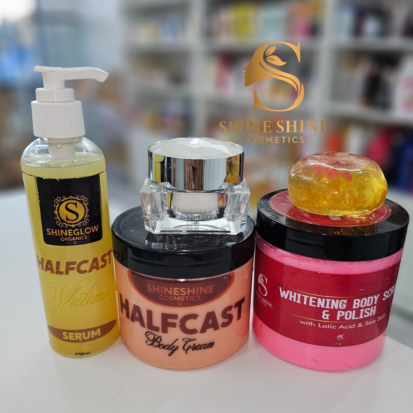 Half Cast Set.                                      Body Cream,Oil, Scrub and face cream