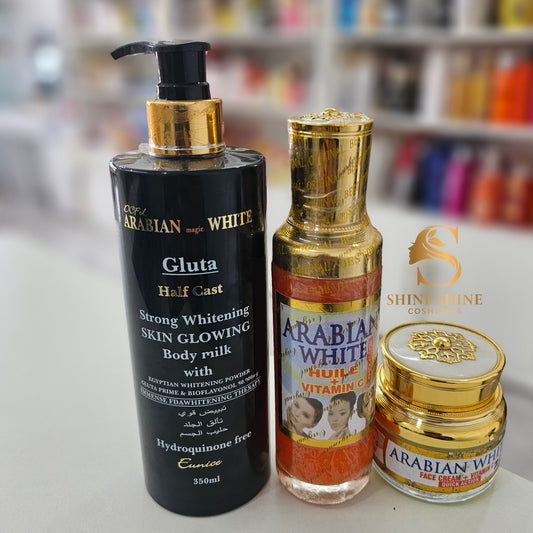 Arabian White Gluta Whitening Lotion, Serum & Face Cream