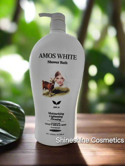 Amos White Lightening Shower Bath with Goat Milk & Honey 1200ml