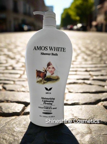 Amos White Lightening Shower Bath with Goat Milk & Honey 1200ml