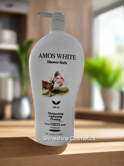 Amos White Lightening Shower Bath with Goat Milk & Honey 1200ml